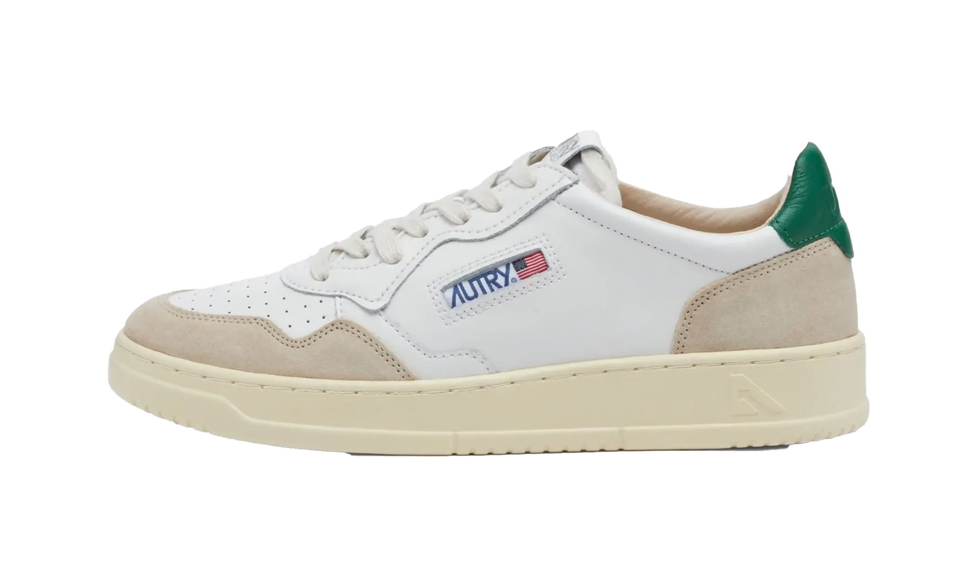 Autry Medalist Leather Low White Amazon Beige