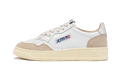 Autry Medalist Leather Low White Silver Beige