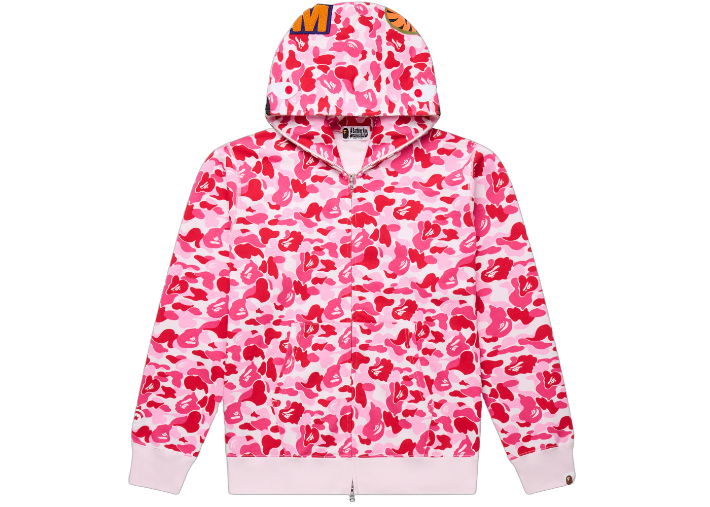 BAPE ABC Camo Shark Full Zip Hoodie Pink