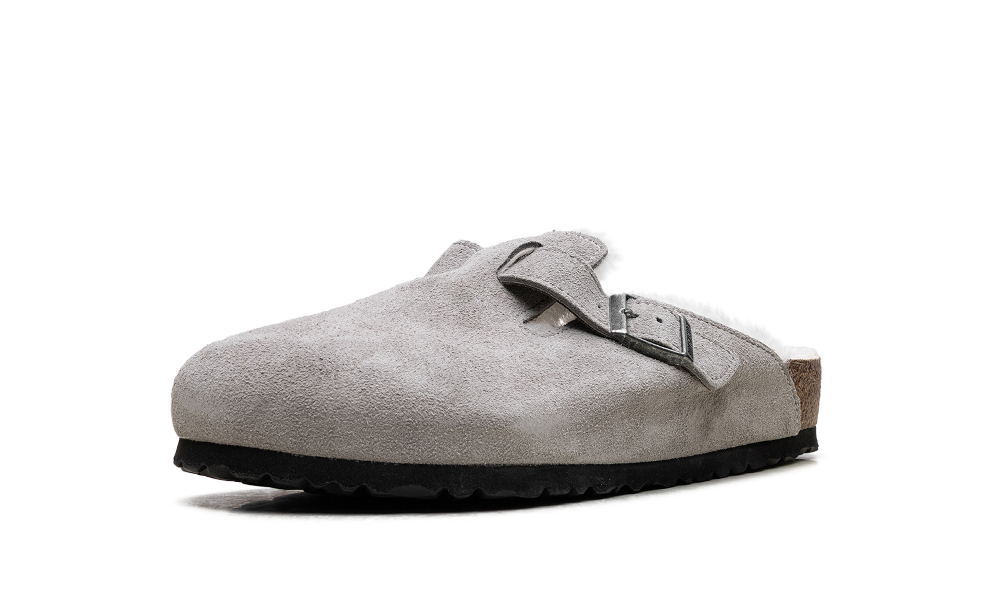 Birkenstock Boston Shearling Suede Stone Coin