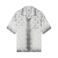 Casablanca Gradient Heart Monogram Short-Sleeve Silk Shirt Multicolor