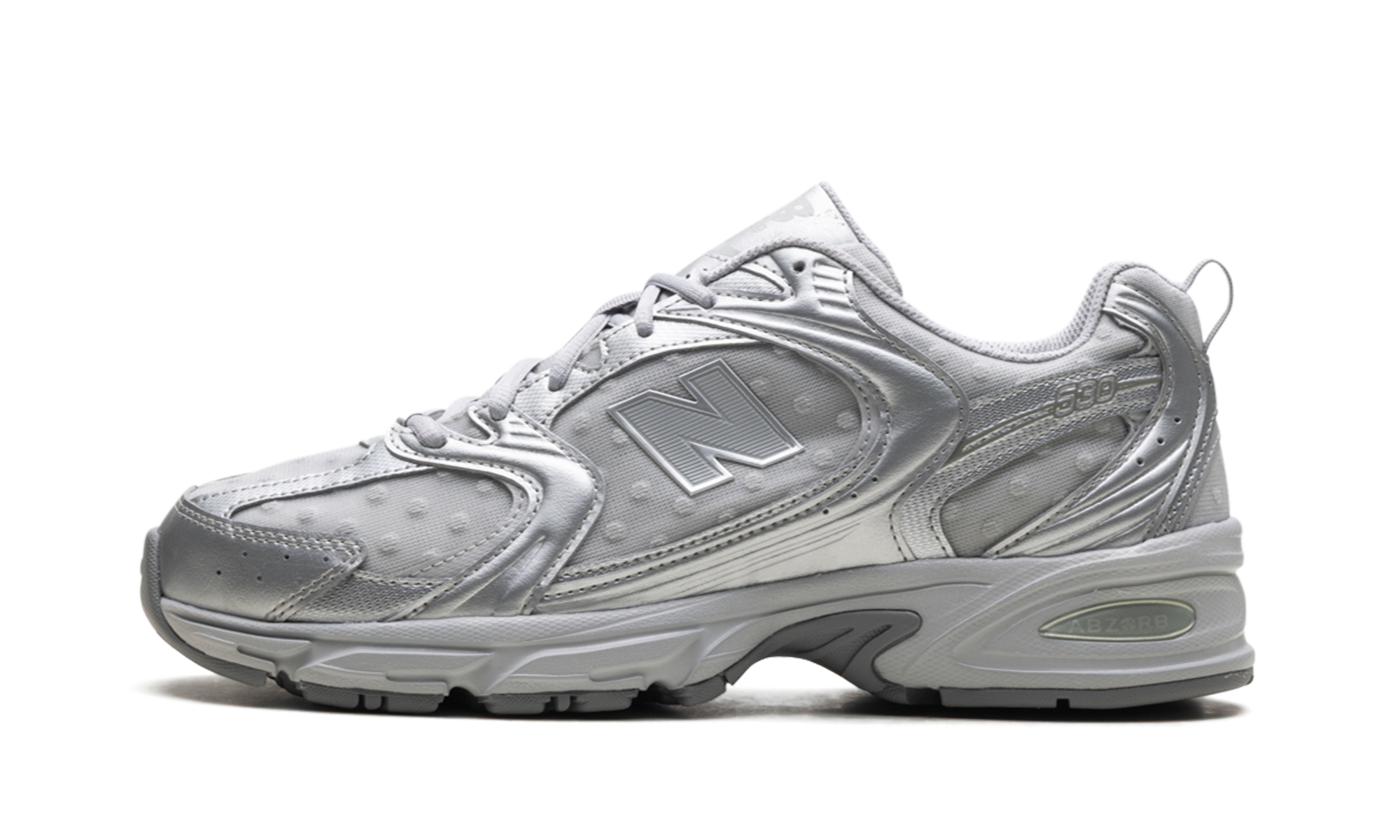 New Balance 530 Silver Metallic Raincloud Polka Dots