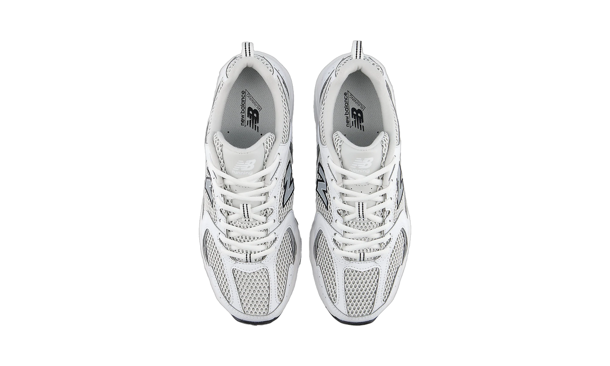 New Balance 530 White Silver Metallic Black Sole
