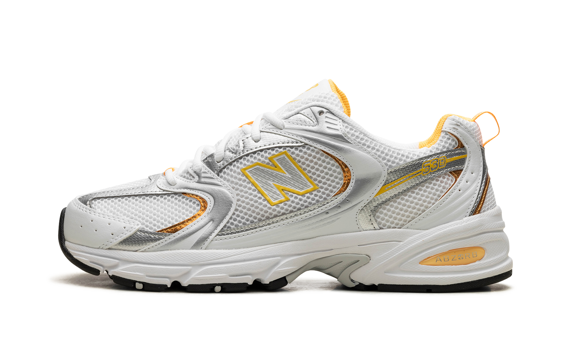 New Balance 530 White Vibrant Apricot Silver Metallic