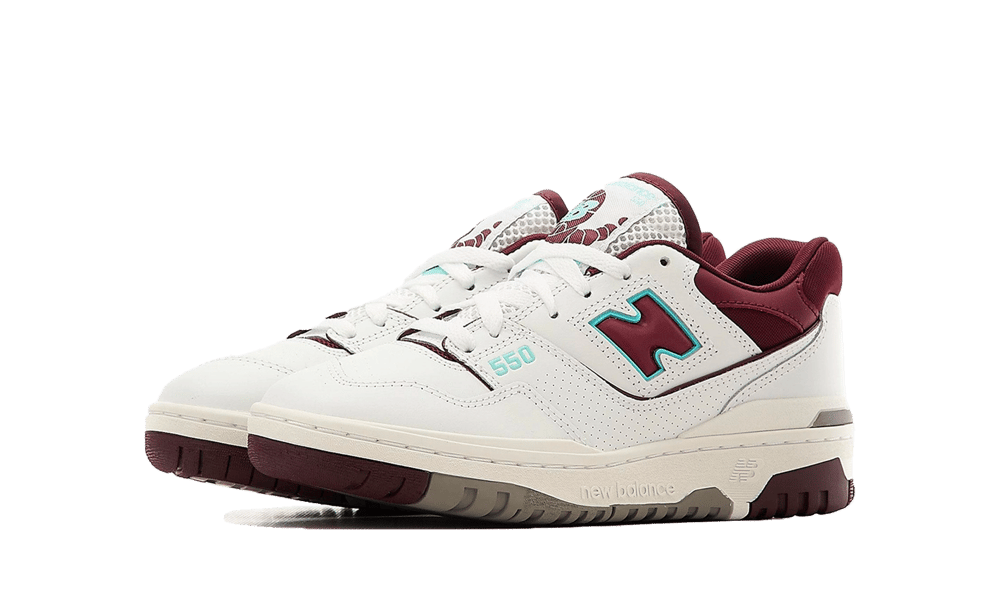 New Balance 550 Burgundy Cyan, White/Burgundy/Cyan (BB550WBG)