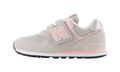 New Balance 574 Core Hook and Loop Rain Cloud Pink Haze (PS)