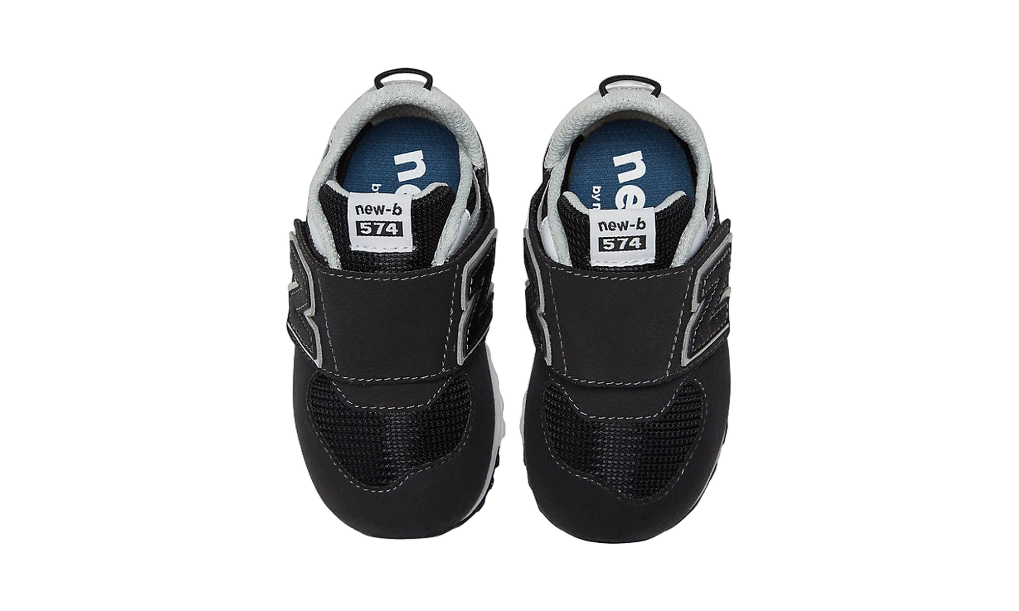 New Balance 574 Hook and Loop Black Silver Metallic (TD)