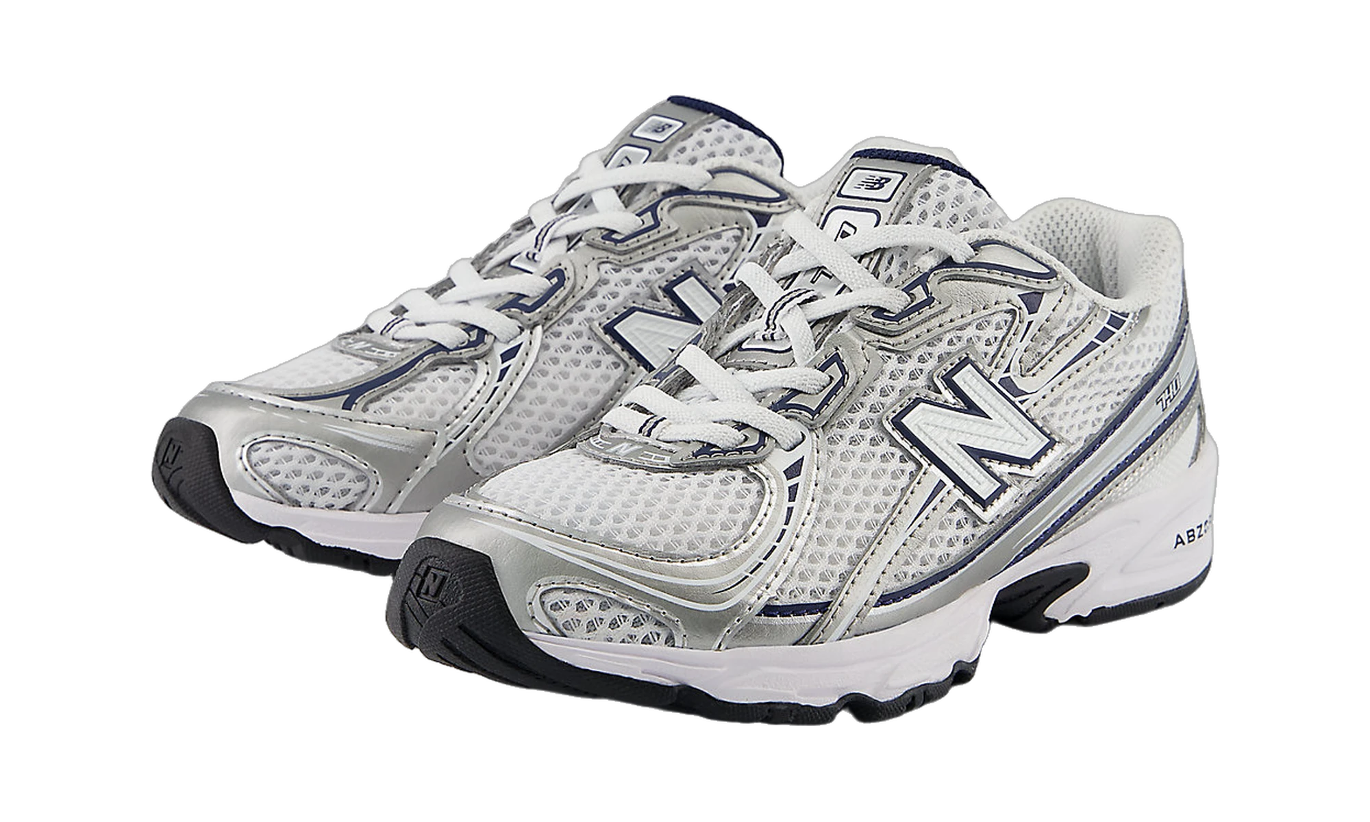 New Balance 740 Bungee Lace White Metallic Silver Navy (PS)