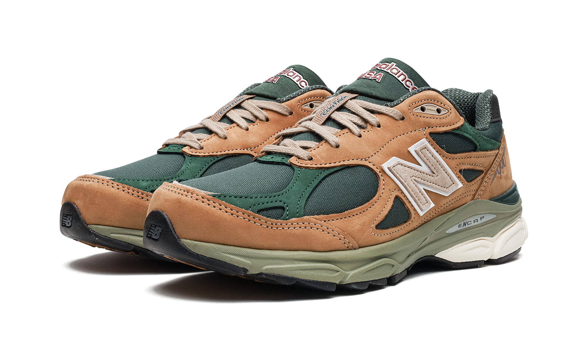 New Balance 990v3 MiUSA Tan Green