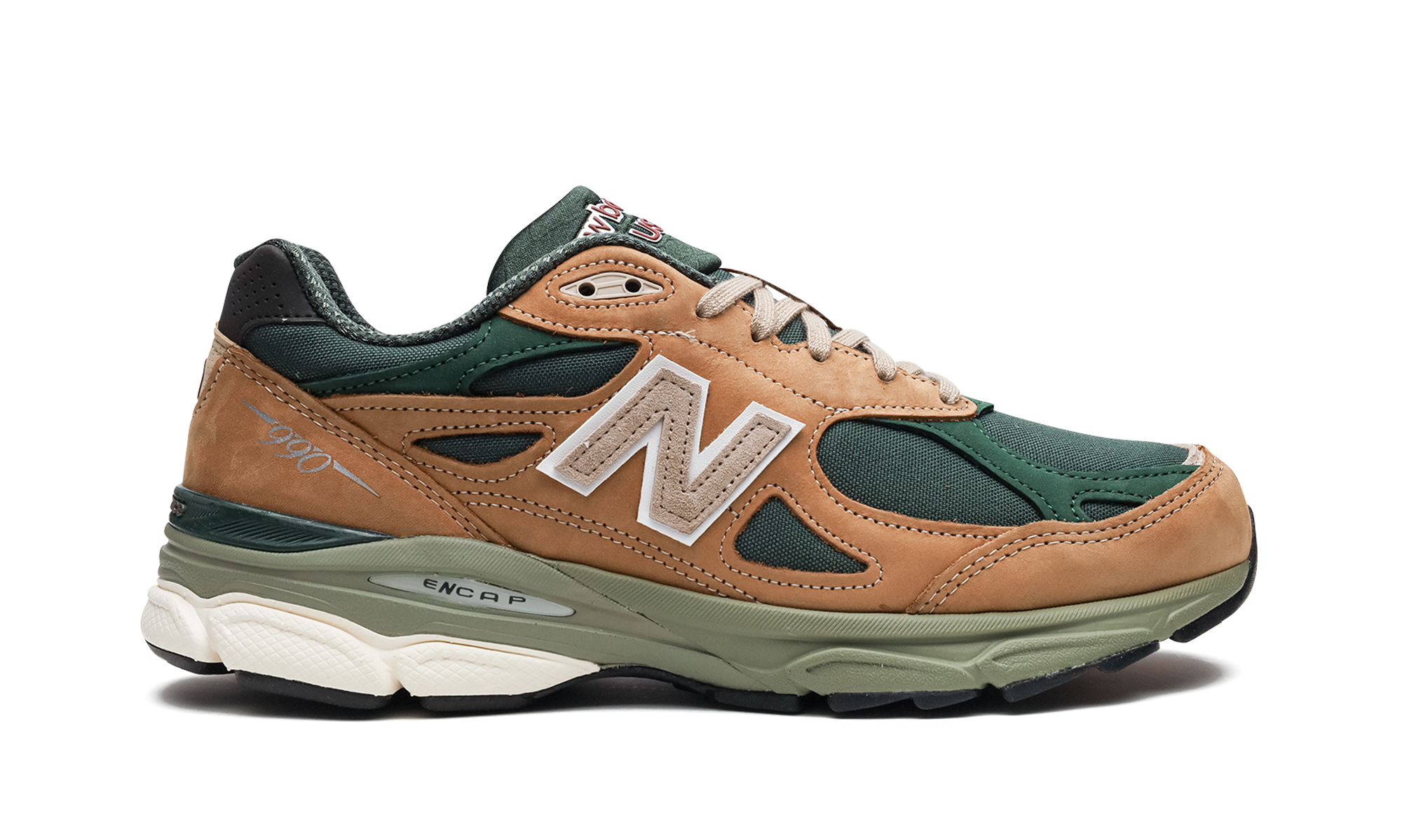 New Balance 990v3 MiUSA Tan Green