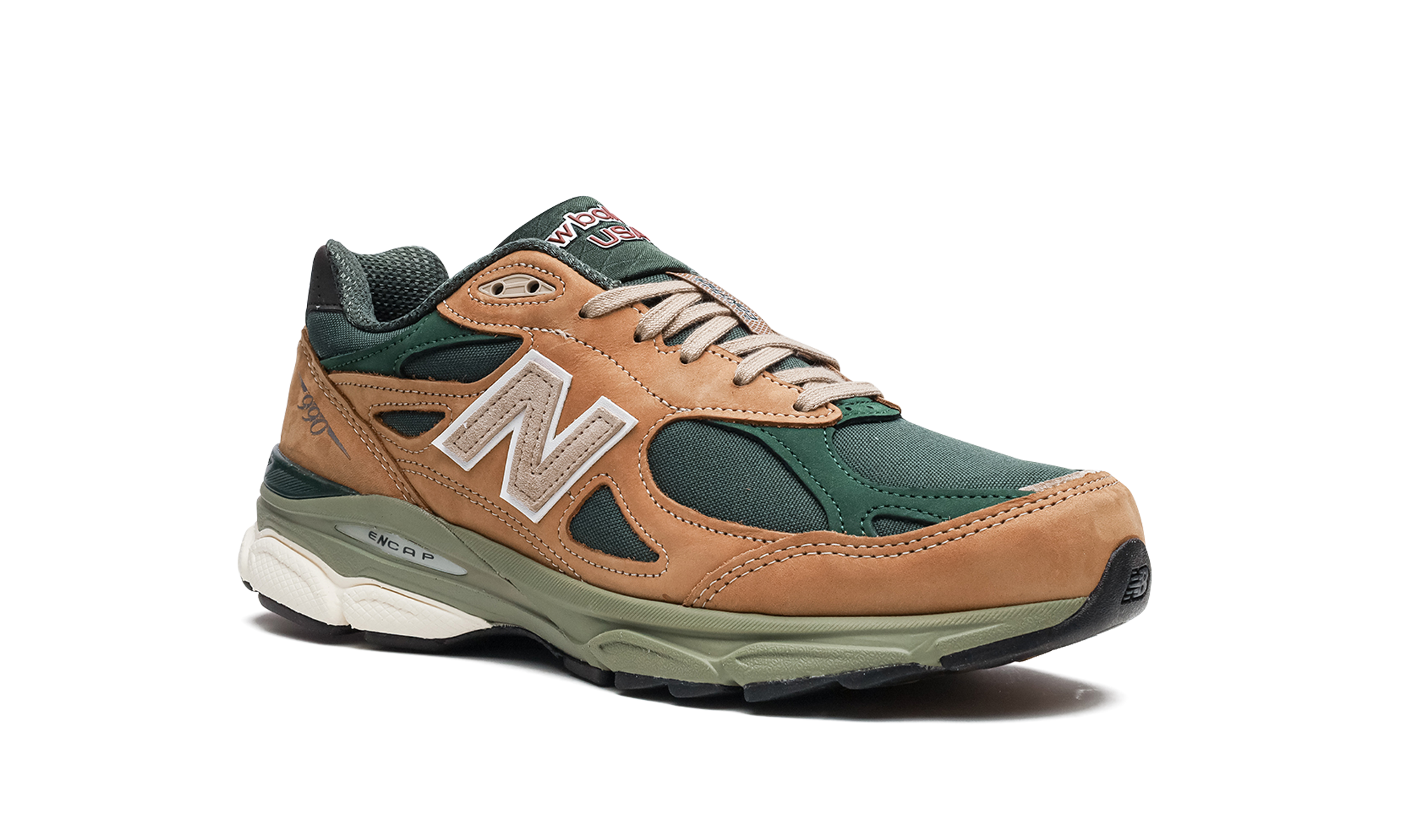 New Balance 990v3 MiUSA Tan Green
