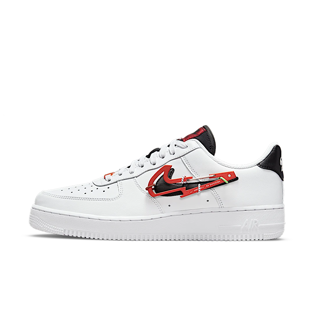 Nike Air Force 1 Low Carabiner Swoosh Red, White/Black-Pomegranate-Habanero Red (DH7579-100)