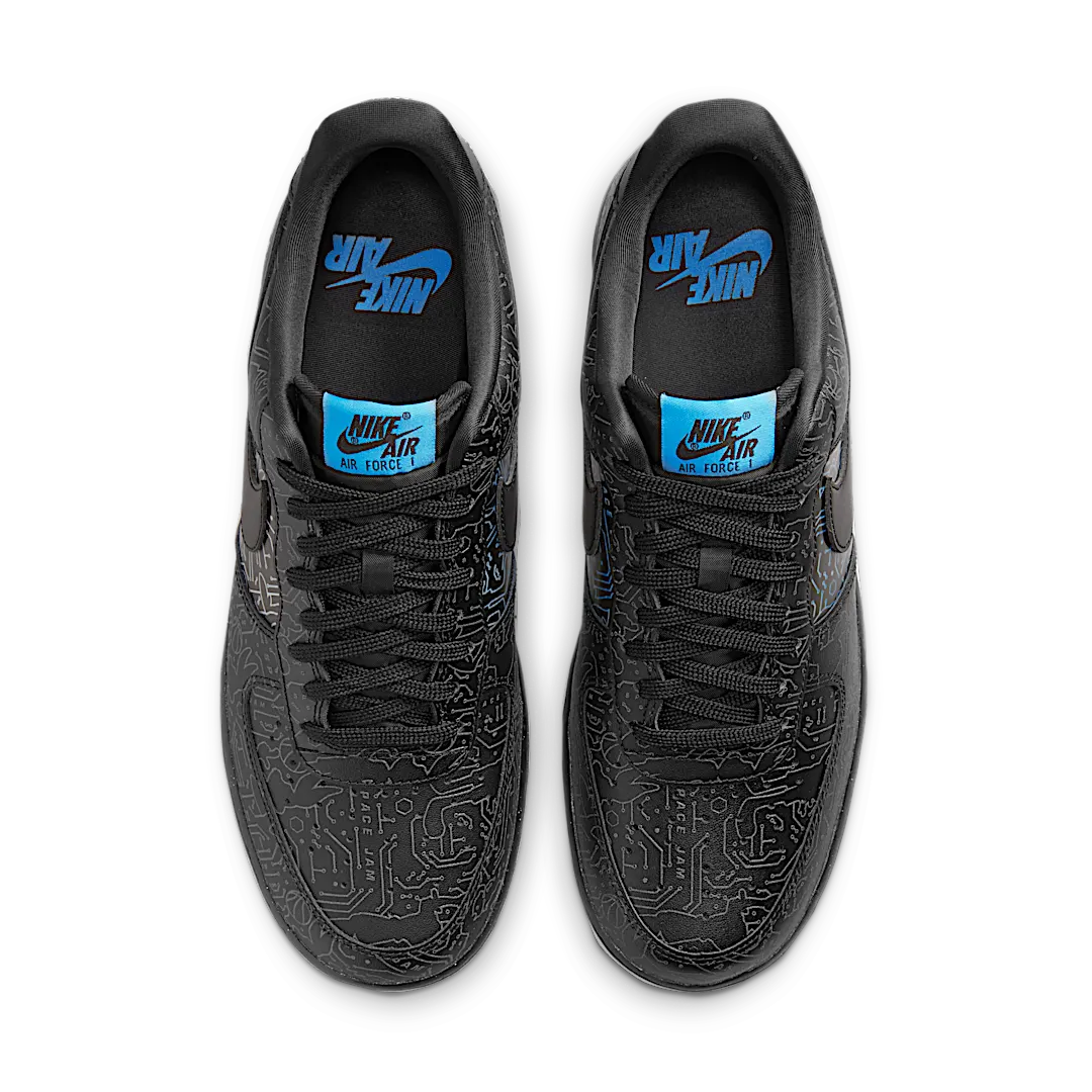 Nike Air Force 1 Low Computer Chip Space Jam, Black/Light Blue Fury-Black (DH5354-001 / DN1434-001)