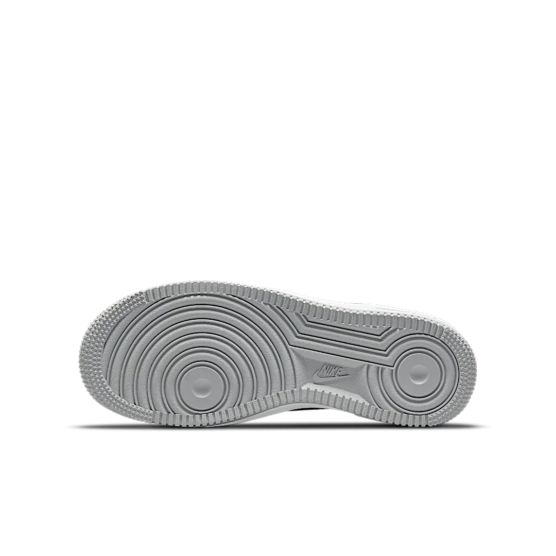 Nike Air Force 1 Low EMB NBA 75th Anniversary Fiesta, White/Grey Fog/Sundial/Turquoise Blue (DJ9993-100)