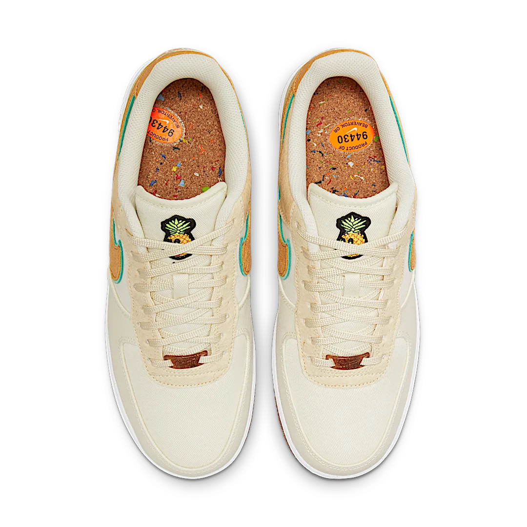 Nike Air Force 1 Low Happy Pineapple Coconut Milk, Coconut Milk/Green Glow-Natural-Metallic Gold (CZ1631-100)