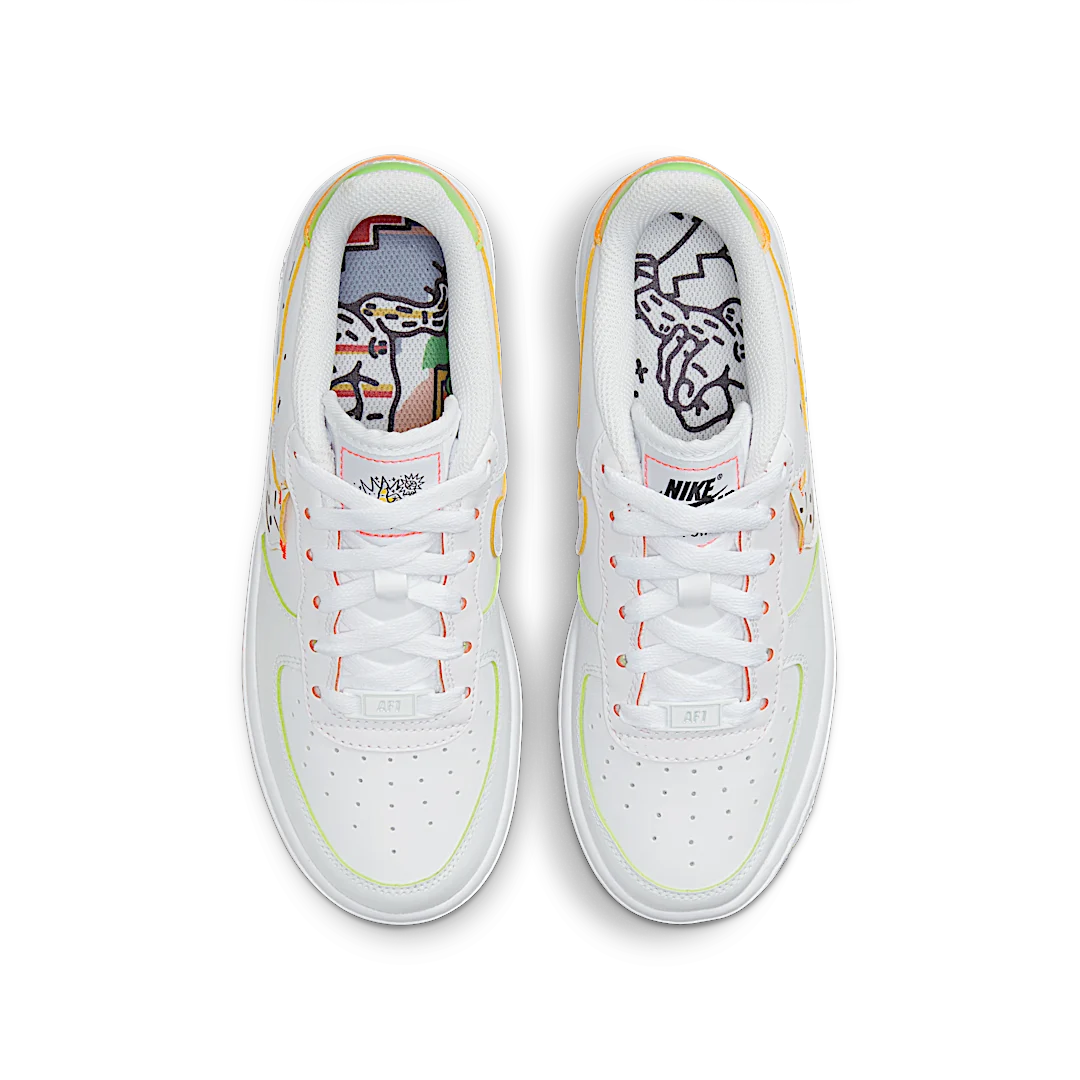 Nike Air Force 1 Low Kids Drawing, White/Multi (DV1366-111)