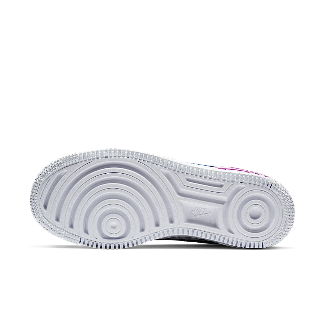 Nike Air Force 1 Low Shadow Metallic Silver, Metallic Silver/Fuchsia Glow-Hyper Crimson-Racer Blue (CW6030-001)