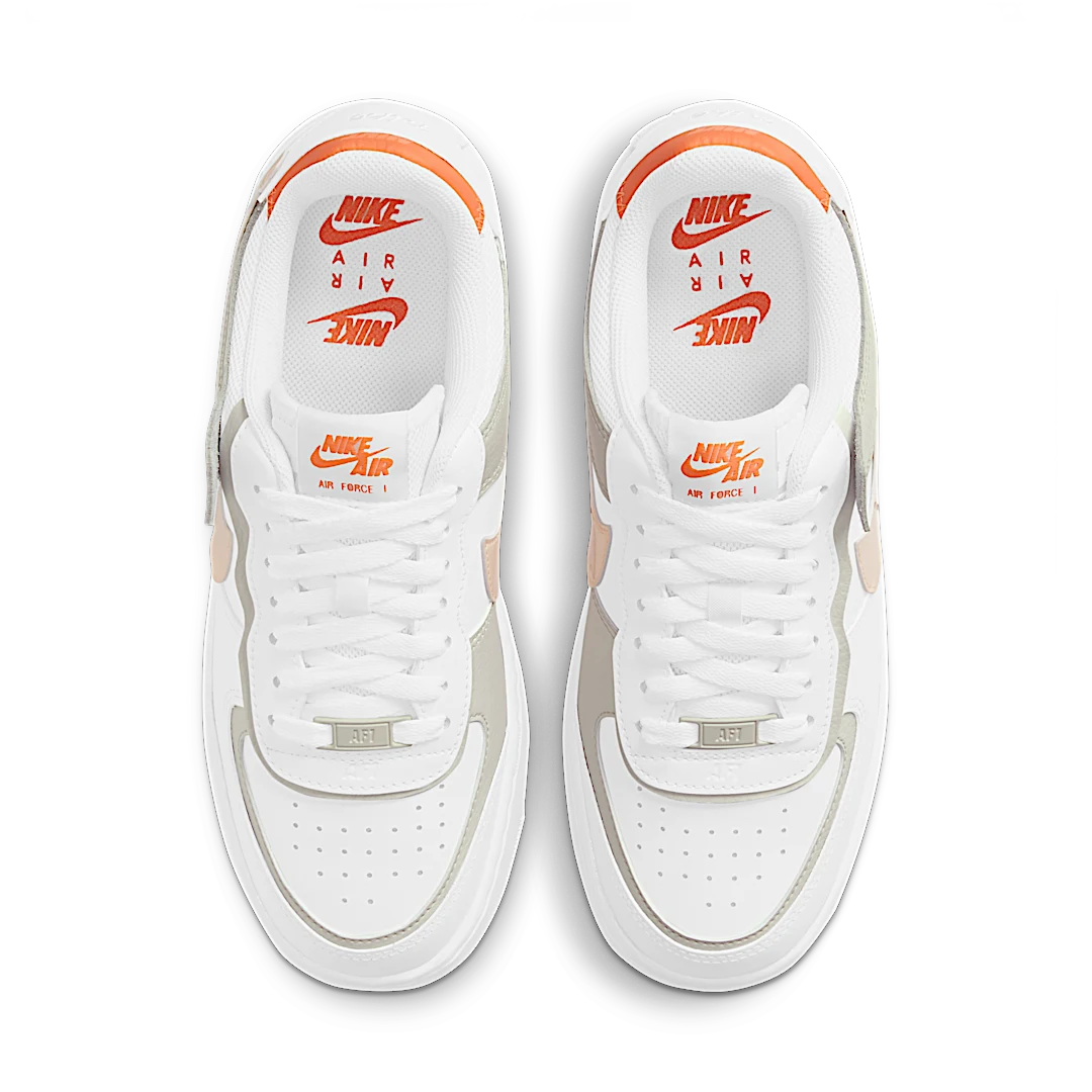 Nike Air Force 1 Low Shadow White Bright Mango, White/Bright Mango/Pearl White/Crimson Tint (DH3896-100)
