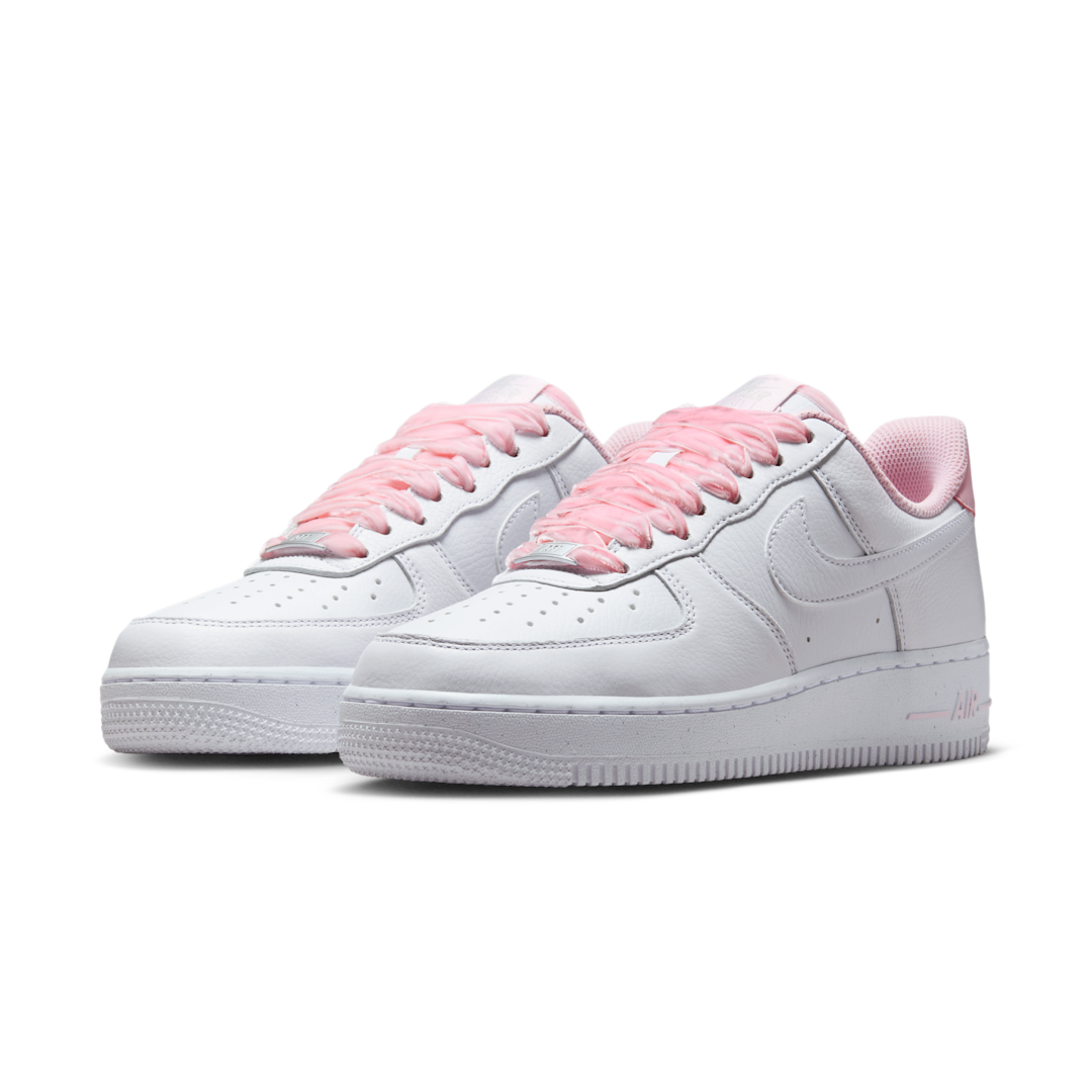 Nike Air Force 1 Low Vintage Pink Foam Velvet Laces, Pink Foam/Grey Fog/Metallic Silver/White (HV4403-601)