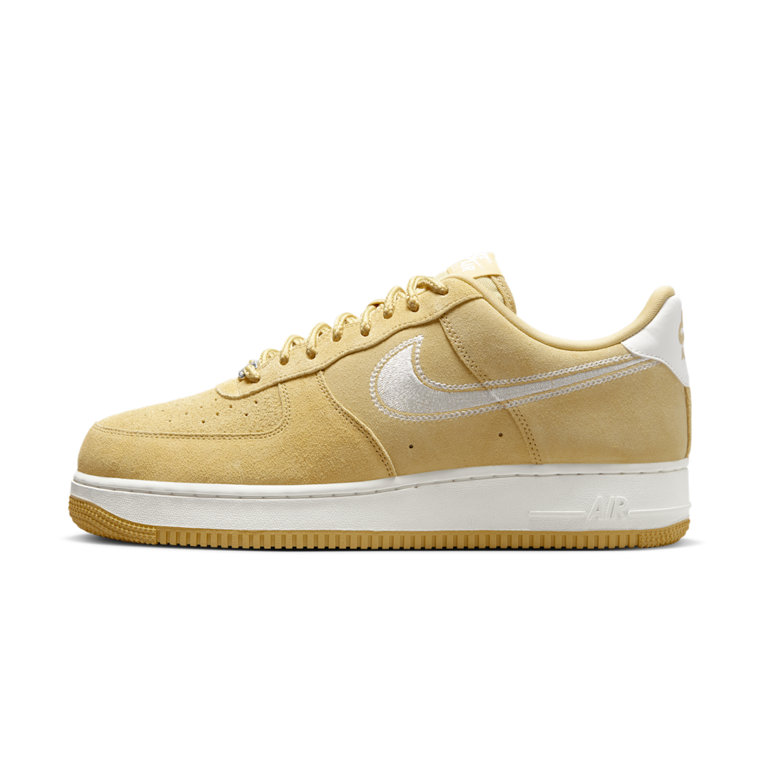 Nike Air Force 1 Low '07 LV8 Buff Gold Sail Embroidered Swoosh, Buff Gold/Sail (HJ4465-700)