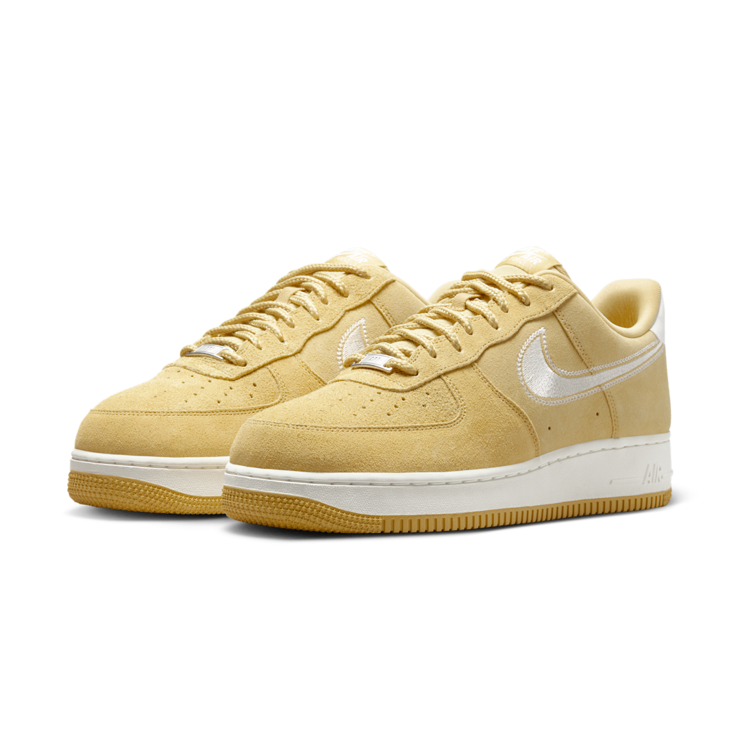 Nike Air Force 1 Low '07 LV8 Buff Gold Sail Embroidered Swoosh, Buff Gold/Sail (HJ4465-700)