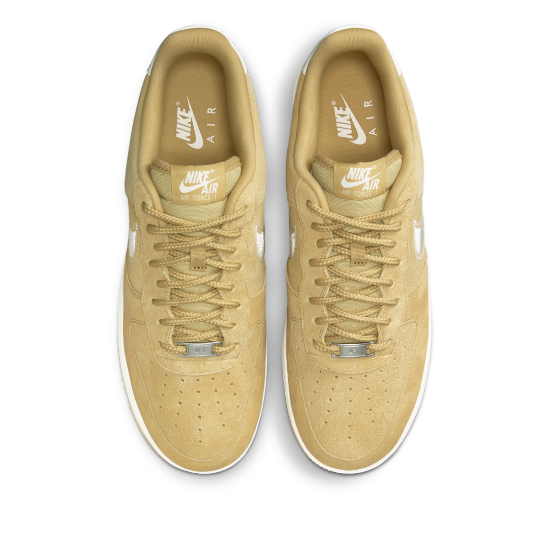 Nike Air Force 1 Low '07 LV8 Buff Gold Sail Embroidered Swoosh, Buff Gold/Sail (HJ4465-700)