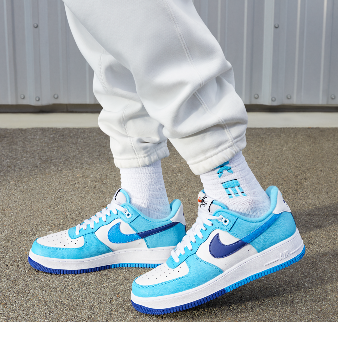 Nike Air Force 1 Low '07 LV8 Split Light Photo Blue Deep Royal - Sneak