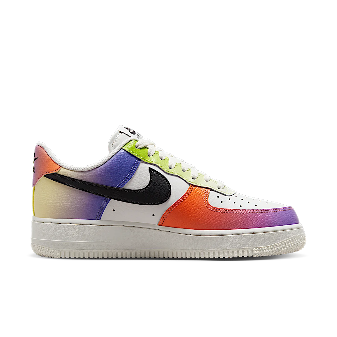 Nike Air Force 1 Low '07 Multi-Color Gradient, Summit White/Black-Bright Mandarin (FD0801-100)