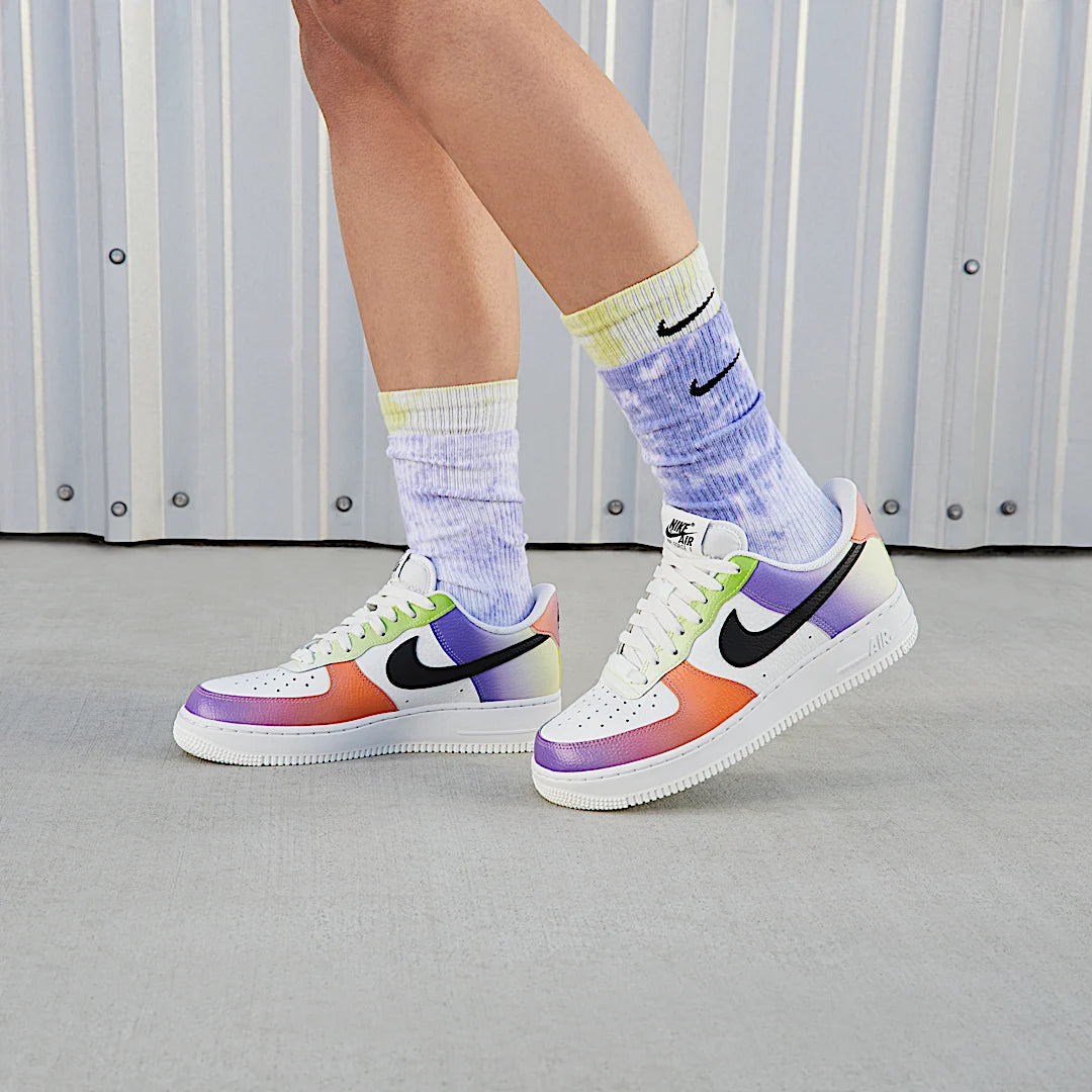 Nike Air Force 1 Low '07 Multi-Color Gradient, Summit White/Black-Bright Mandarin (FD0801-100)