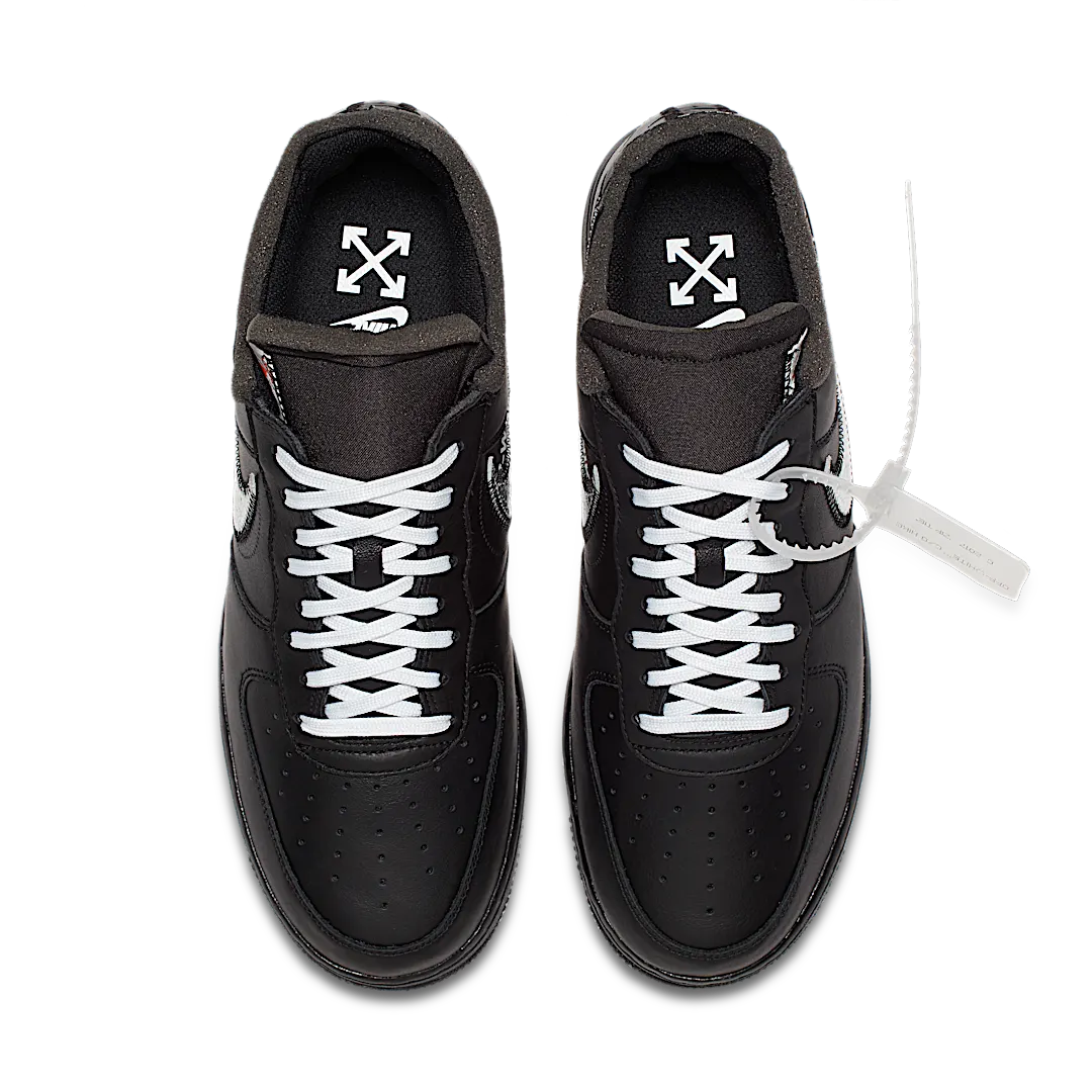 Nike Air Force 1 Low '07 Off-White MoMA (without Socks), Black/Metallic Silver-Black (AV5210-001)