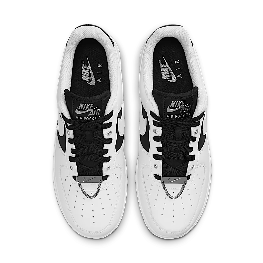 Nike Air Force 1 Low '07 PRM Silver Chain, White/Black-Metallic Silver-White (DA8571-100)