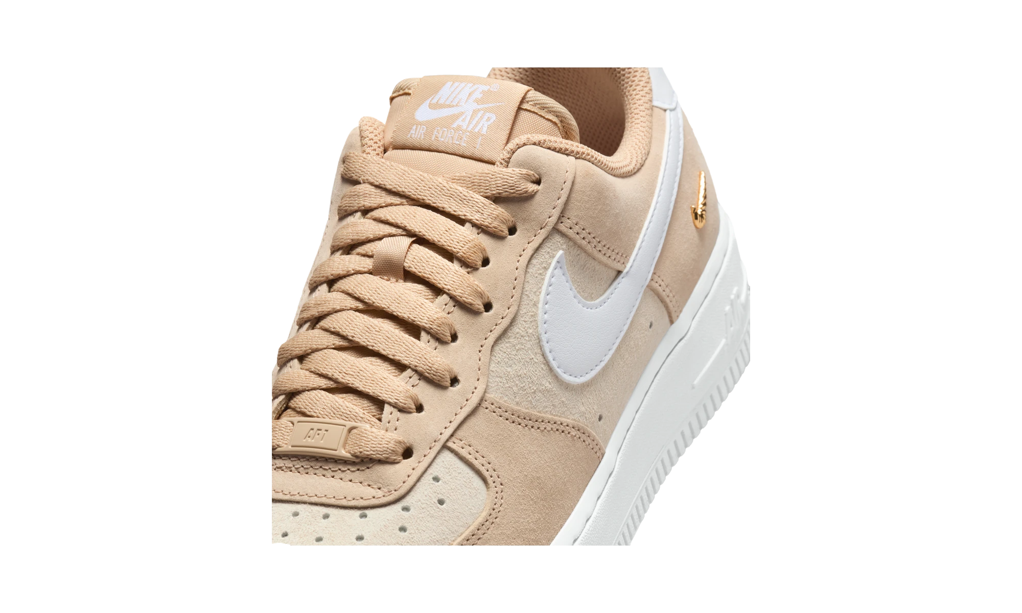 Nike Air Force 1 Low '07 SE Linen Sand Drift Metallic Gold Mini Swoosh