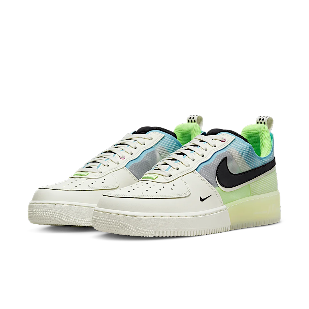 Nike Air Force 1 React Sail Barely Volt, Sail/Barely Volt/Ghost Green/Black (DM0573-101)