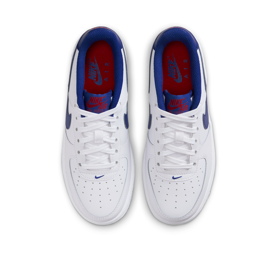 Nike Air Force 1 White Deep Royal Blue GS - Sneak