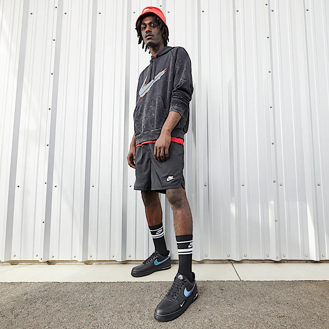 Nike Air Force 1 '07 Low Black Blue Lightning, Black/Wolf Grey/Metallic Silver (FD0654-001)