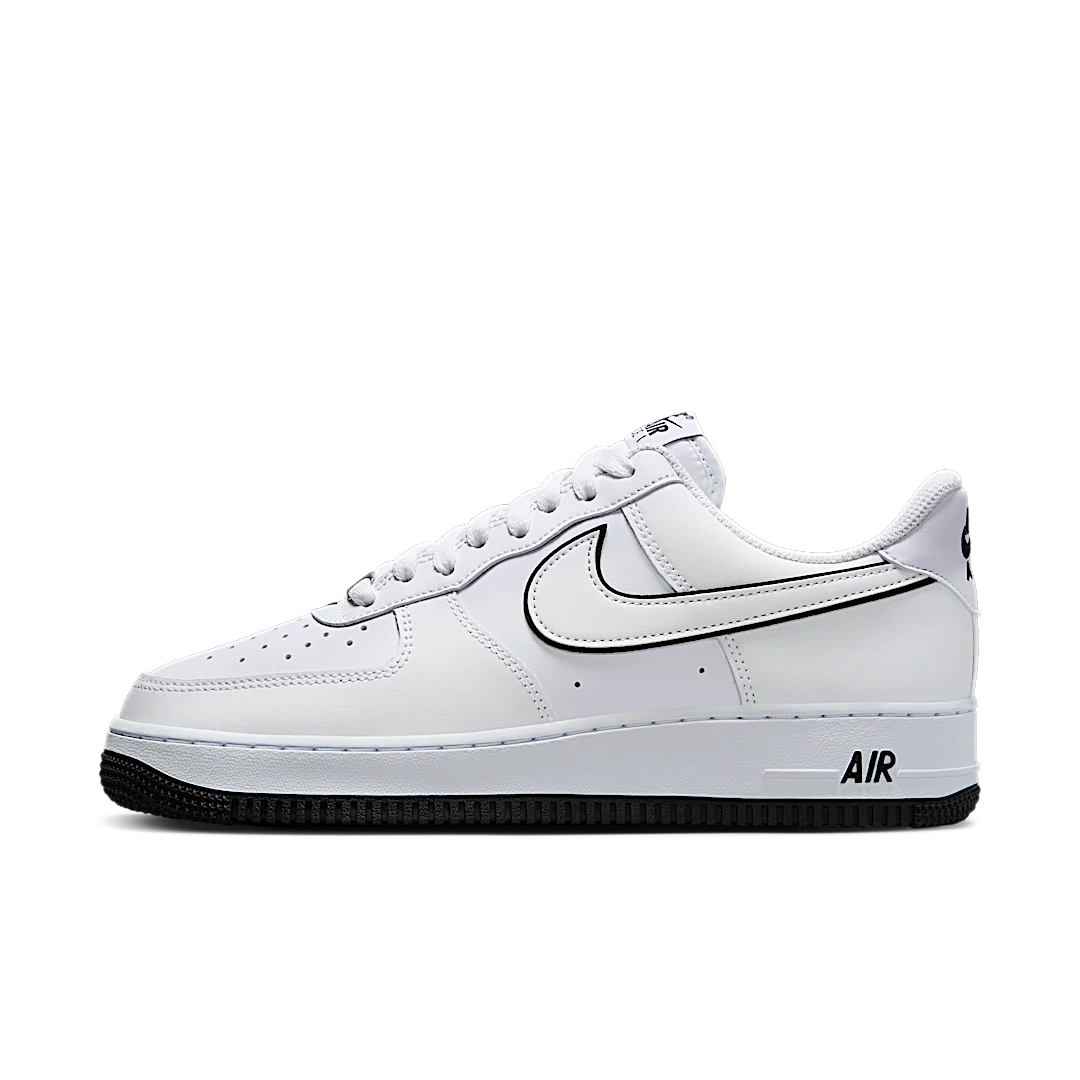 Nike Air Force 1 '07 Low White Black Outline Swoosh, White/White/Black (DV0788-103)