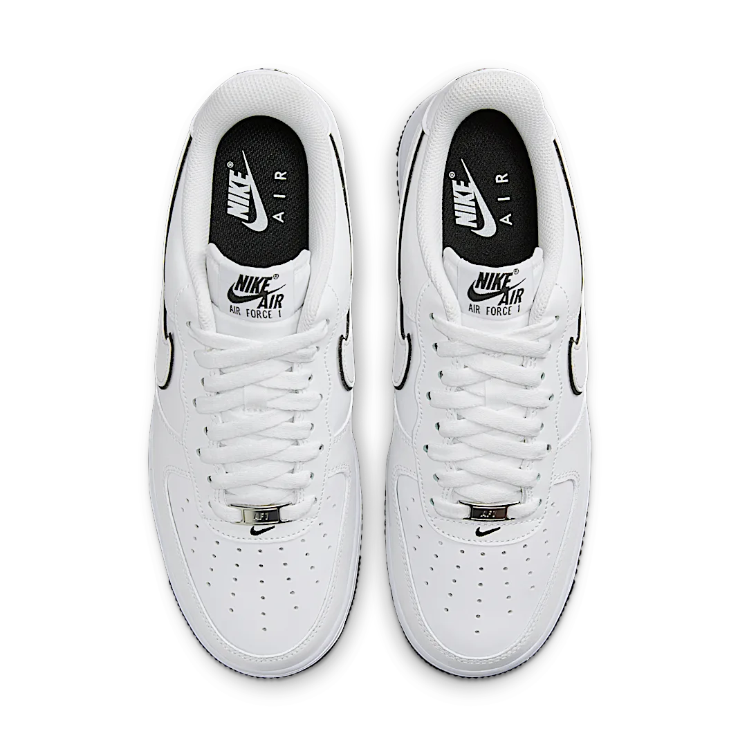 Nike Air Force 1 '07 Low White Black Outline Swoosh, White/White/Black (DV0788-103)