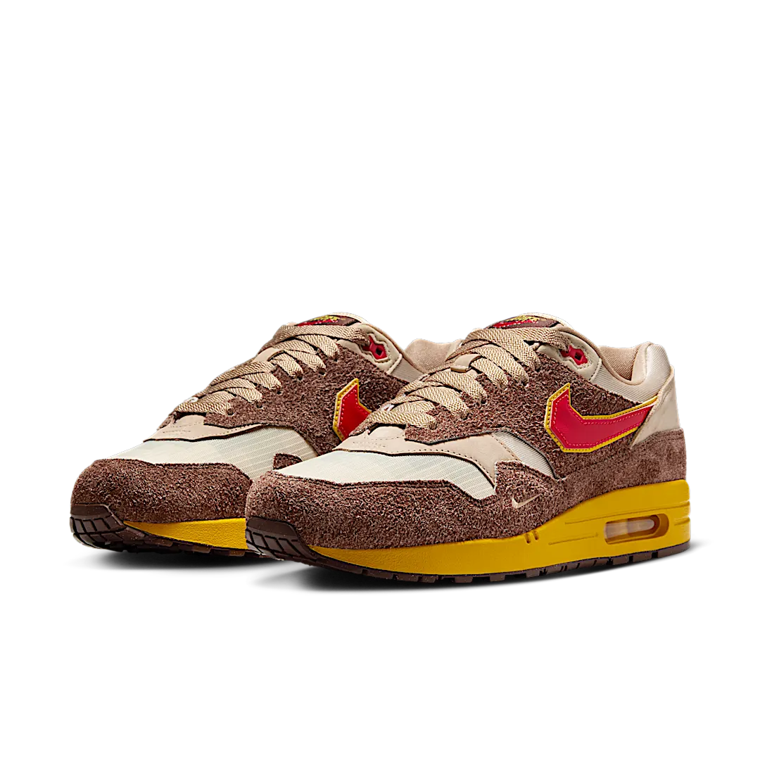 Nike Air Max 1 .SWOOSH Low Poly Big Head Origins, Light Chocolate/Hemp/Sand Drift/University Red (HV5776-200)
