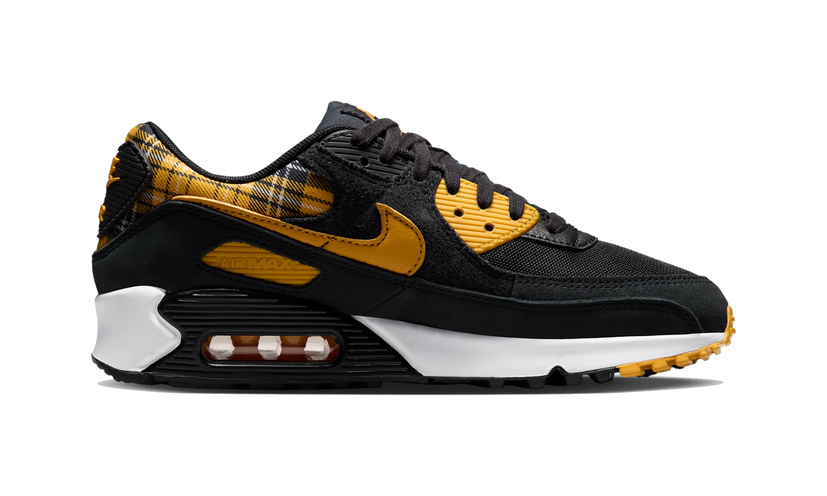 Nike Air Max 90 Black Yellow Ochre Plaid