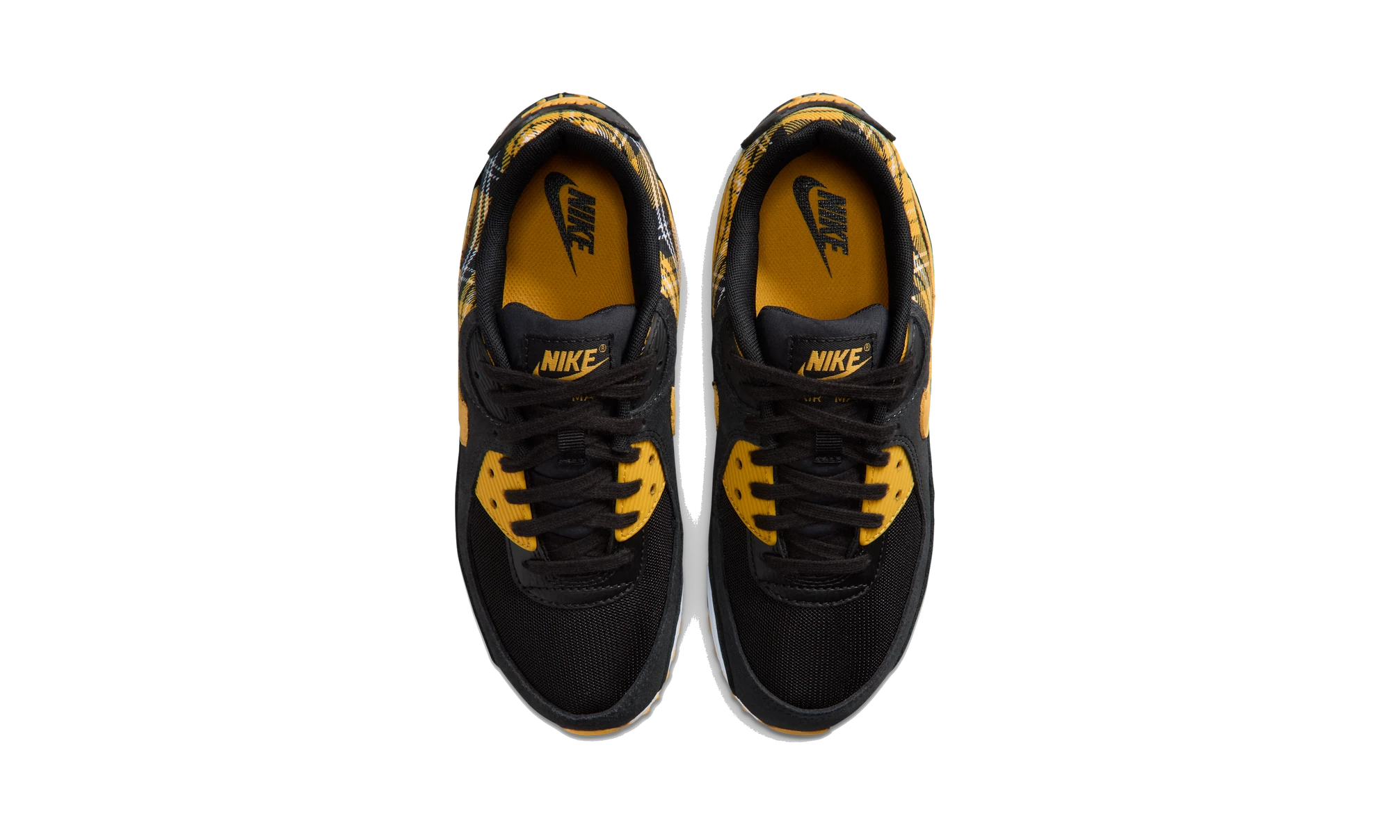 Nike Air Max 90 Black Yellow Ochre Plaid