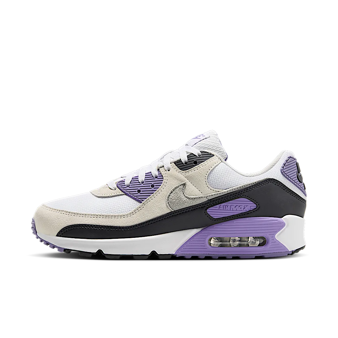 Nike Air Max 90 White Dusty Amethyst Photon Dust Light Smoke Grey, White/Dusty Amethyst/Photon Dust/Light Smoke Grey (DM0029-114)