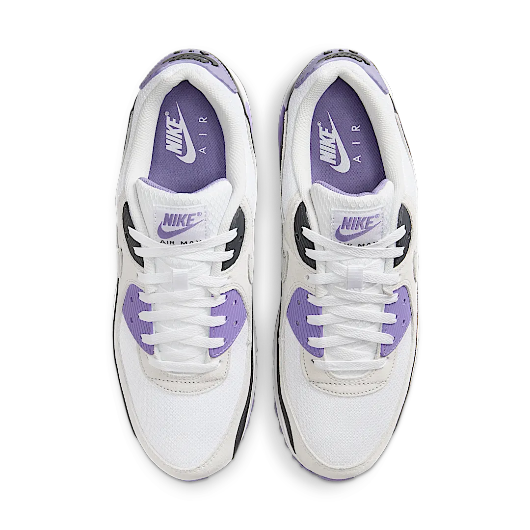 Nike Air Max 90 White Dusty Amethyst Photon Dust Light Smoke Grey, White/Dusty Amethyst/Photon Dust/Light Smoke Grey (DM0029-114)
