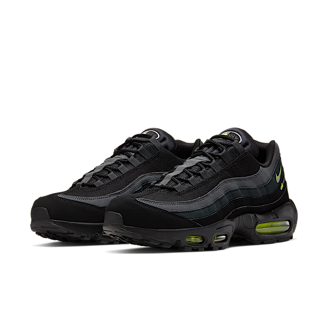 Nike Air Max 95 Retro Logo Black Grey Volt, Black/Wolf Grey-Cool Grey-Volt (CV1635-002)