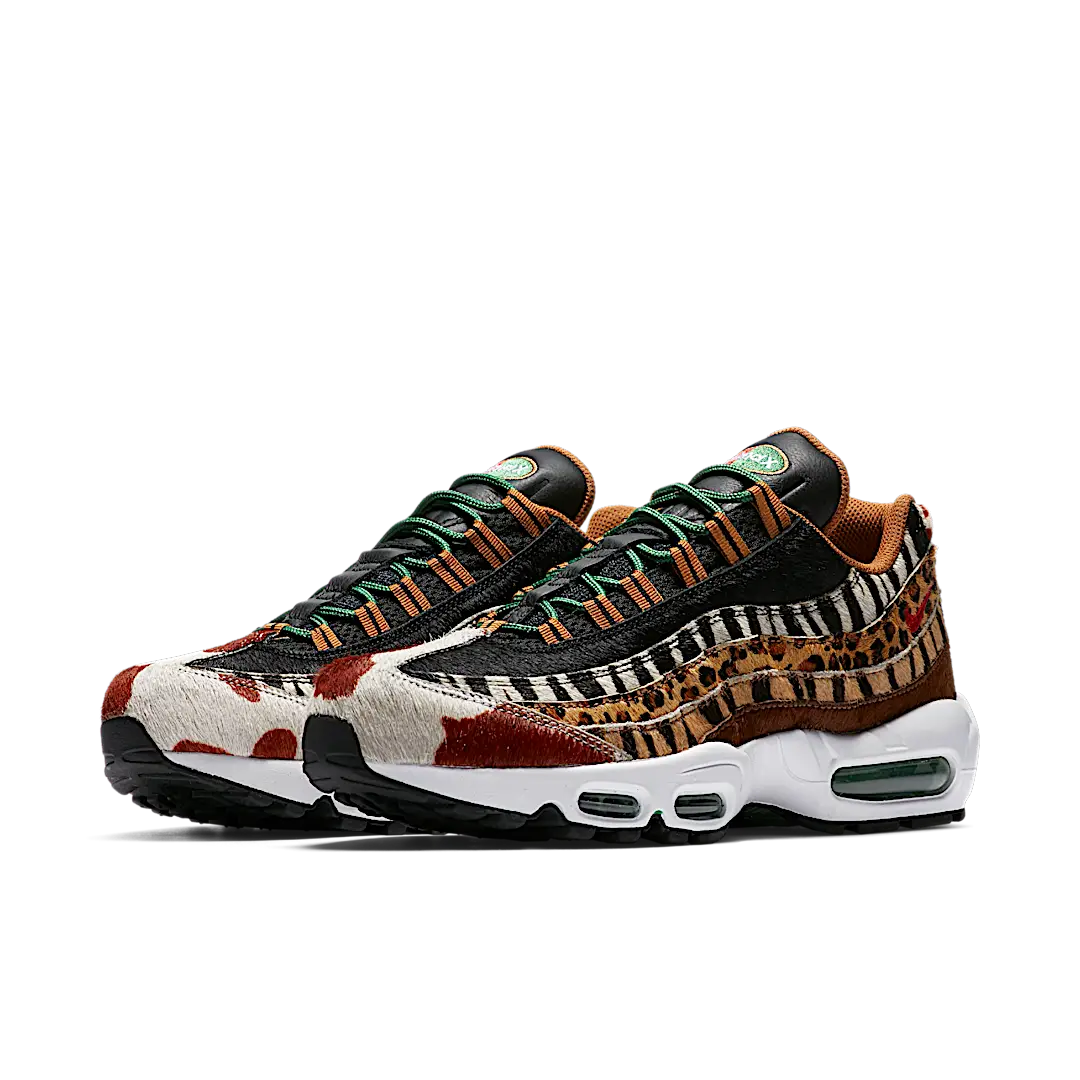 Nike Air Max 95 atmos Animal Pack 2.0 (All Black Box) (2018), Pony/Sport Red-Black-Classic Green (AQ0929-200)