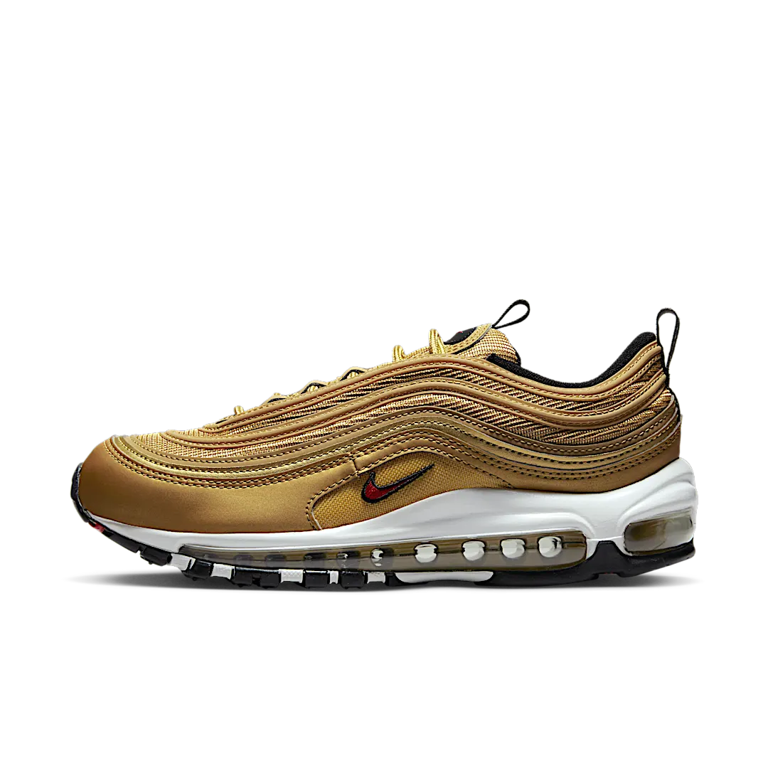 Nike Air Max 97 OG Golden Bullet (2023), Metallic Gold/Varsity Red-White-Black (DQ9131-700 / HV5165-121)