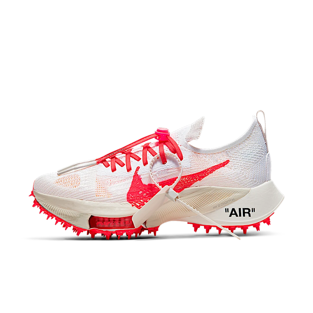 Nike Air Zoom Tempo Next% Flyknit Off White White Solar Red, White/Black-Solar Red (CV0697-100)