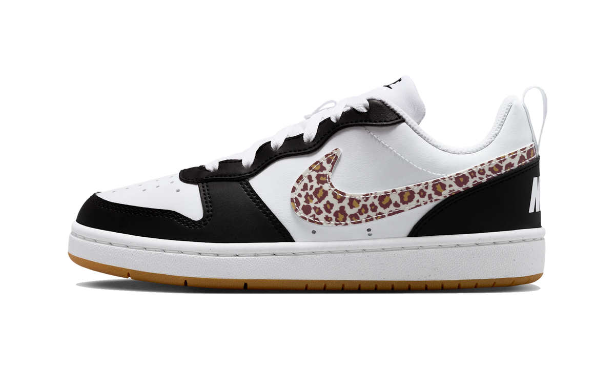 Nike Court Borough Low Black White Leopard Swoosh