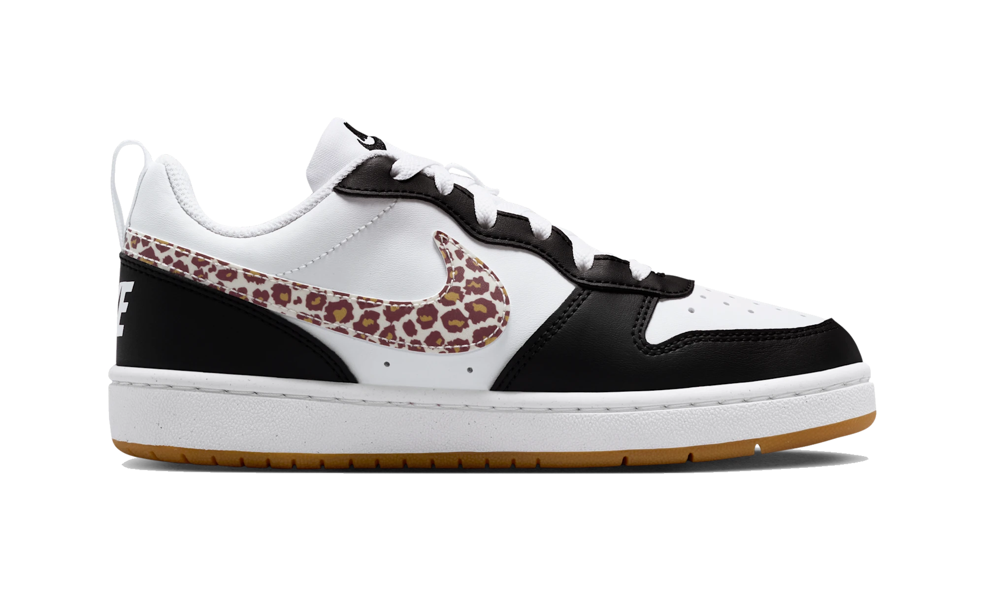 Nike Court Borough Low Black White Leopard Swoosh