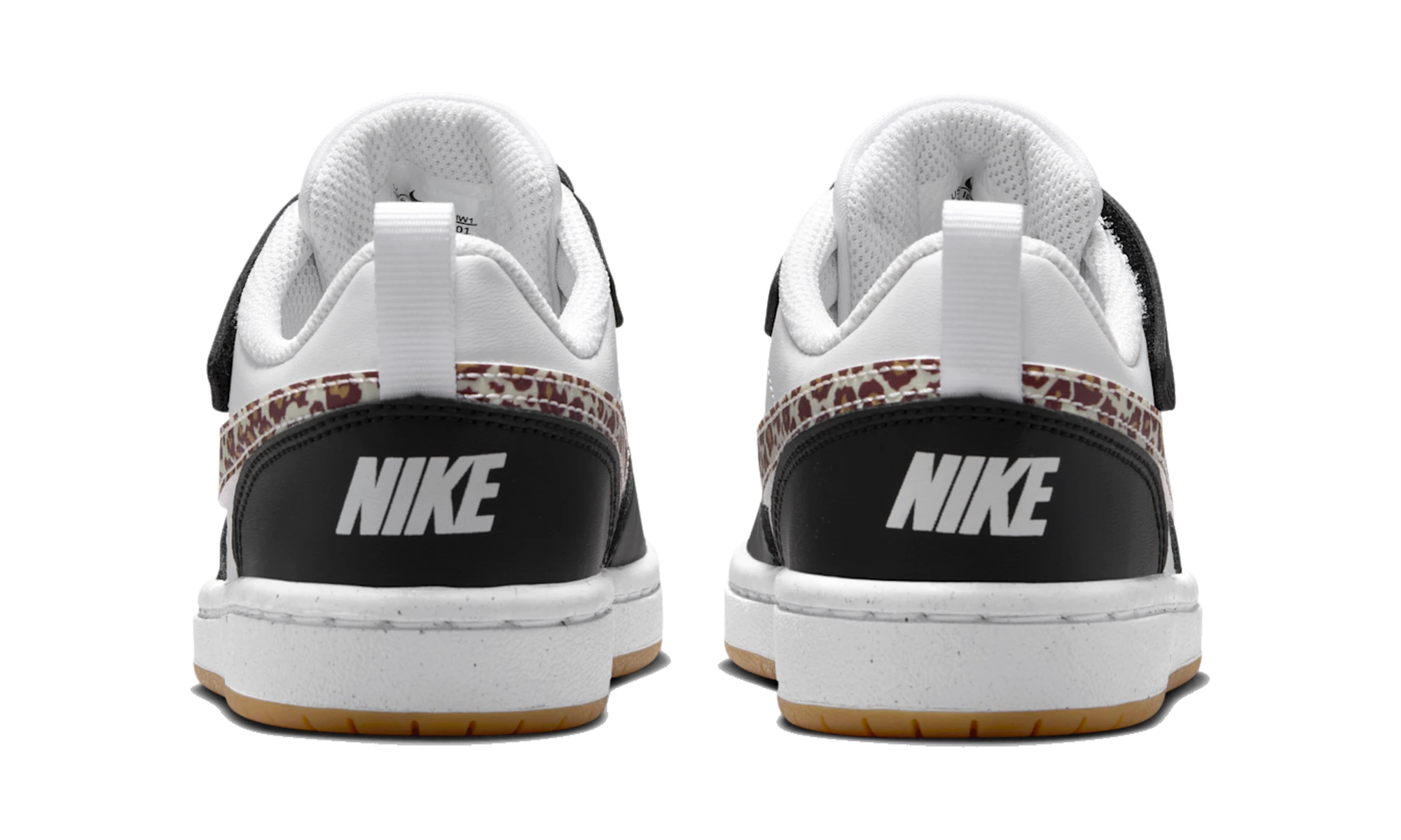 Nike Court Borough Low Black White Leopard Swoosh (PS)