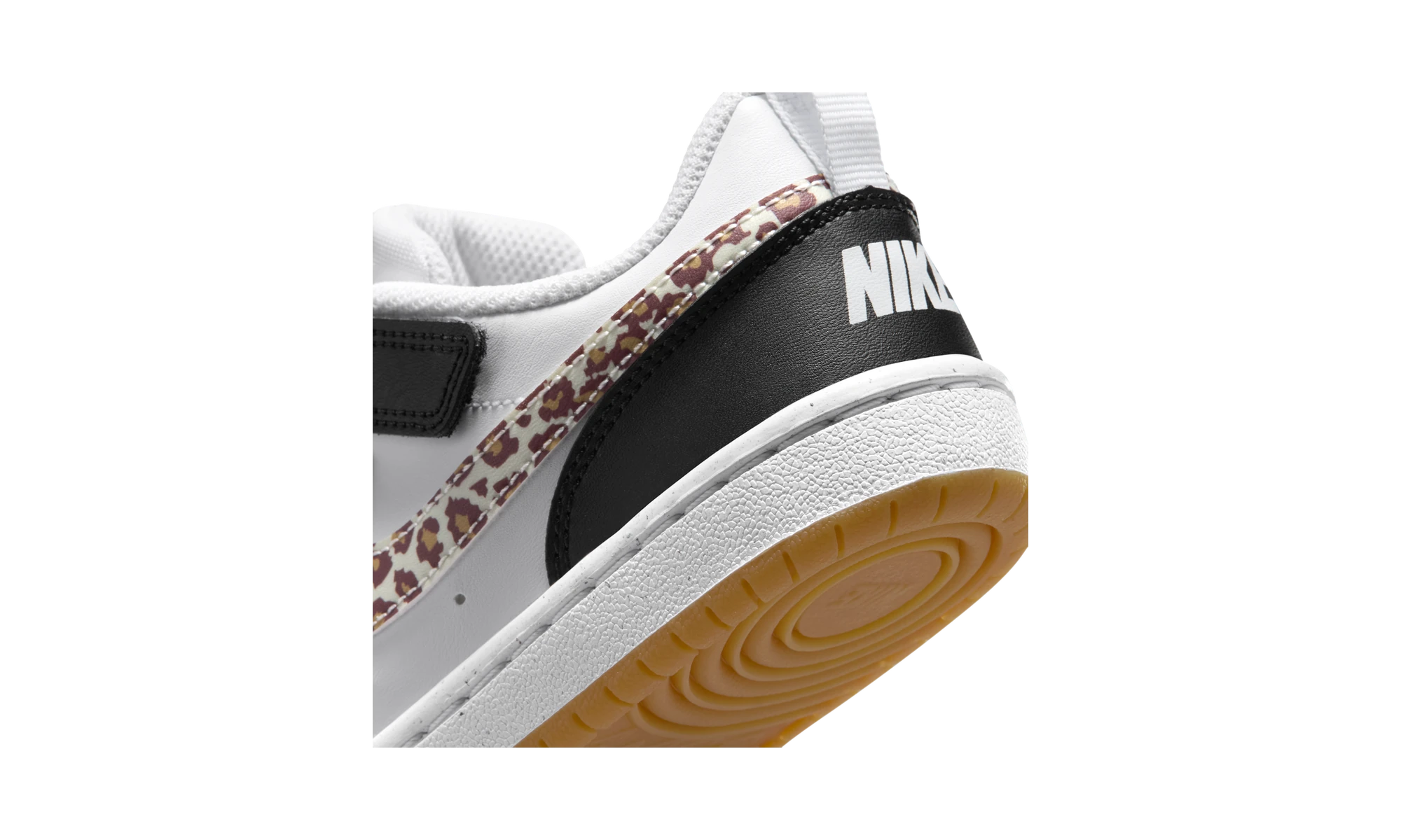 Nike Court Borough Low Black White Leopard Swoosh (PS)